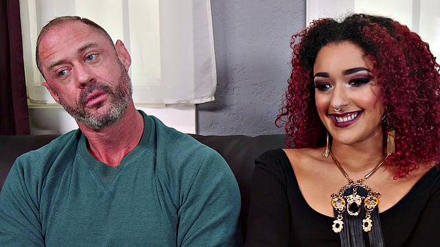 Femdom redhead babe rides strapon on footfetish sub