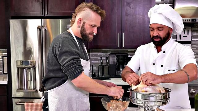 Fisting gay chef fists and bareback fucks kitchen helper