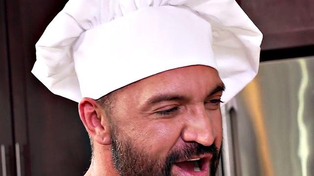 Fisting gay chef fists and bareback fucks kitchen helper