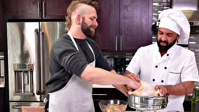 Fisting gay chef fists and bareback fucks kitchen helper