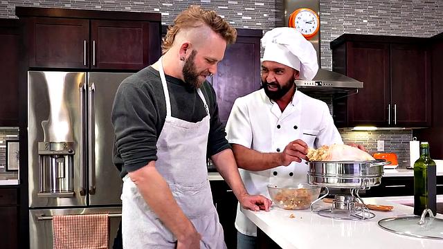 Fisting gay chef fists and bareback fucks kitchen helper