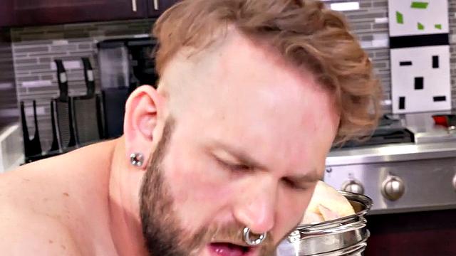 Fisting gay chef fists and bareback fucks kitchen helper