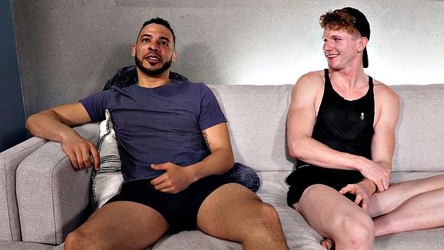 Debut Black stud fucks white bottom after casting