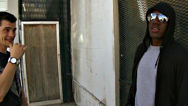 Nubian stud picked up and fucked in public outdoor