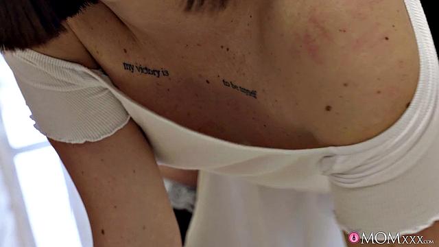 Kinky big tits MILF with sexy maid