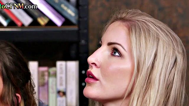 CFNM amateur British femdom joins 21yo in 3some HJ