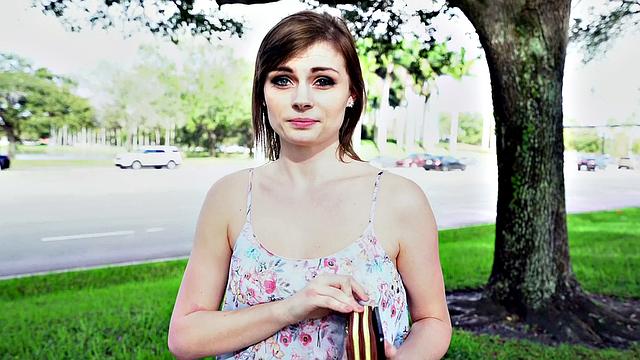 Haven Rae takes a wild ride up the stairs in a thong and shorts