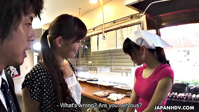 Pretty girl had group sex at work all day