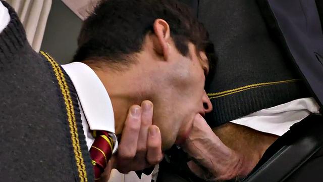 College stud in uniform barebacked in ass for Xmas cum