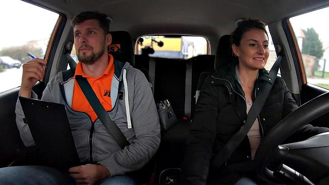 Real student banged in car after sucking cock