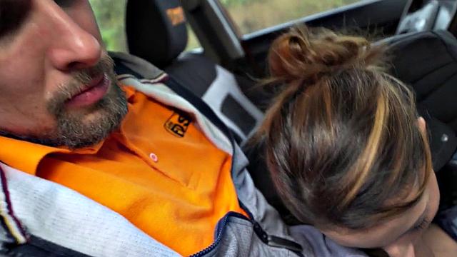 Real student banged in car after sucking cock