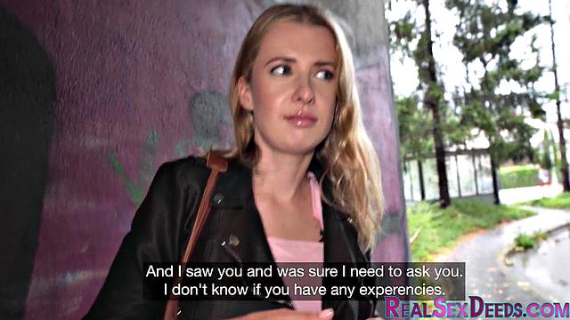 21yo blonde pussypounded in public