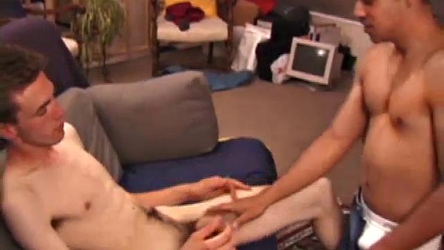 After stripping naked, Ricky takes Damon's cock into his mouth with ease. Not only is this thing long, it has a curve designed to slip down your throat.