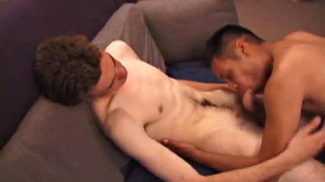 After stripping naked, Ricky takes Damon's cock into his mouth with ease. Not only is this thing long, it has a curve designed to slip down your throat.