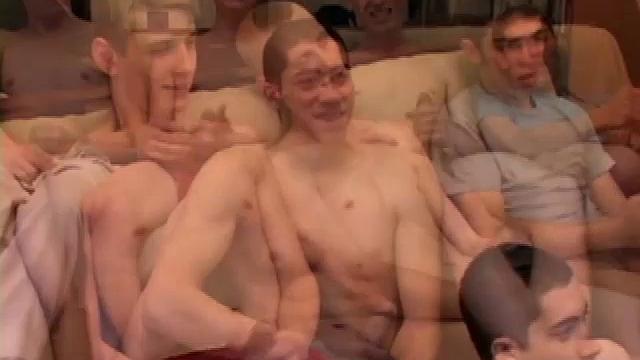 Skylerr, Kaos and Richard turn on some porn and grab their crotches, before stripping naked. After passing the lube around the guys stroke their boners, and then Kaos goes down on Skylerr's dick for awhile.