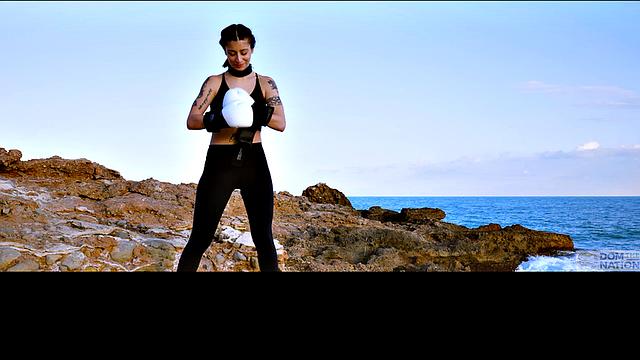 Gagging on cock and eating ass during submissive training