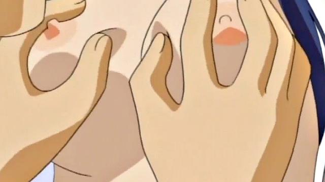 аниме-брюнетка в бондаже получает страпон в киску