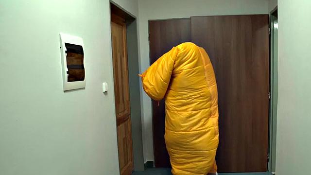 Hostel room 3some babes by Santa