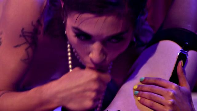 Busty TS lady licks and fucks hairy babe after getting sucked