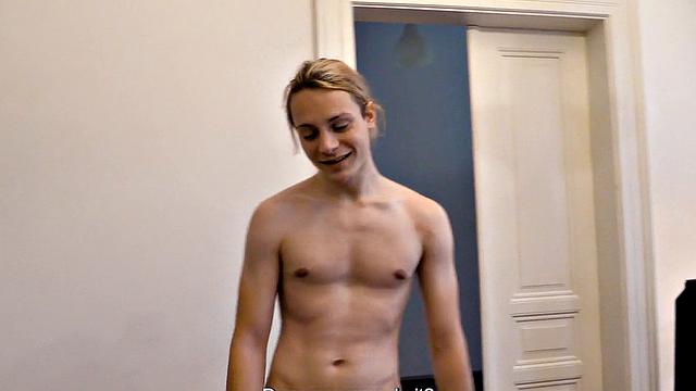 Euro twink fucked in POV by landlord to pay rent