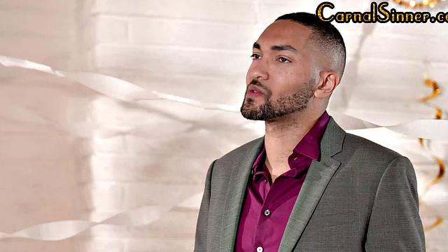 Sinful ebny gets creampied in 3way after pounding