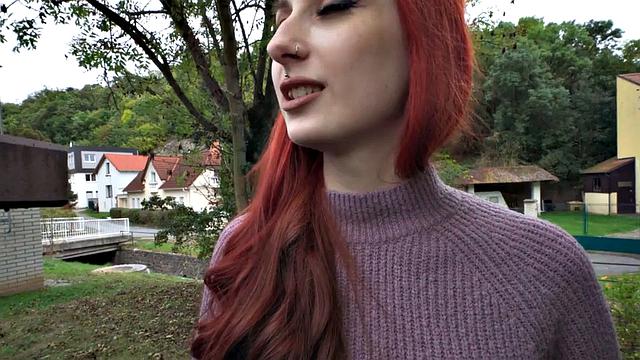 Euro redhead babe fucked 4 cash by POV sex agent