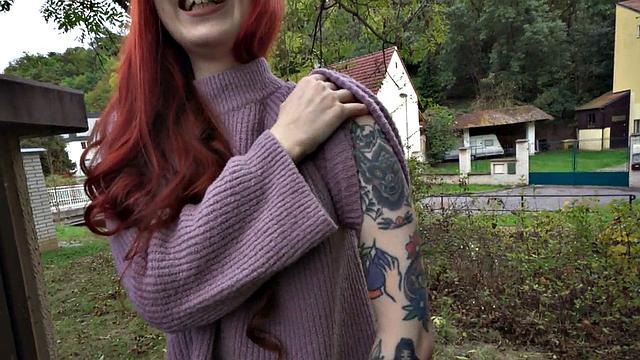 Euro redhead babe fucked 4 cash by POV sex agent