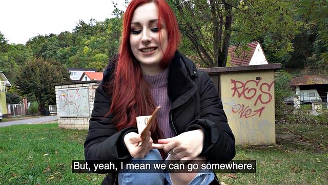 Euro redhead babe fucked 4 cash by POV sex agent