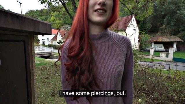 Euro redhead babe fucked 4 cash by POV sex agent