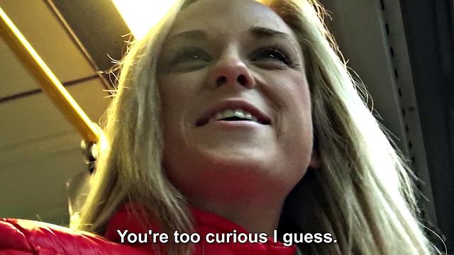 Blonde babe gets double the cum after deepthroating & getting fucked outdoors