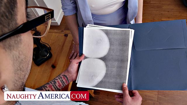 Busty Lindsay Lee motivates the office with her ass-ets