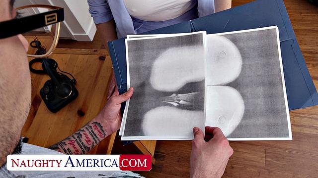 Busty Lindsay Lee motivates the office with her ass-ets