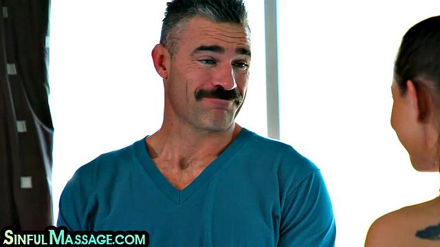 Stunning Oiled Masseuse Babe Pussybanged