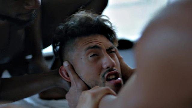 Black jock couple pounding Asian nympho in wild 3some