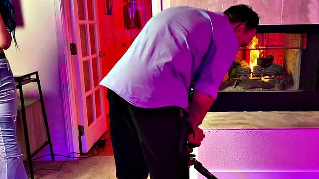 Strapon tattooed queer in underwear fucks 21yo in 3some