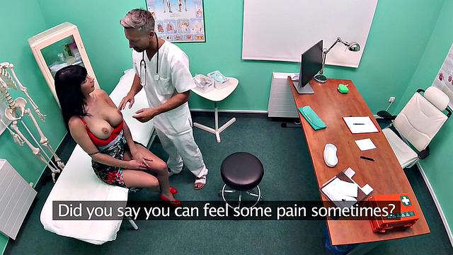 Hot patient in heels gets a kinky treatment in the toilet room