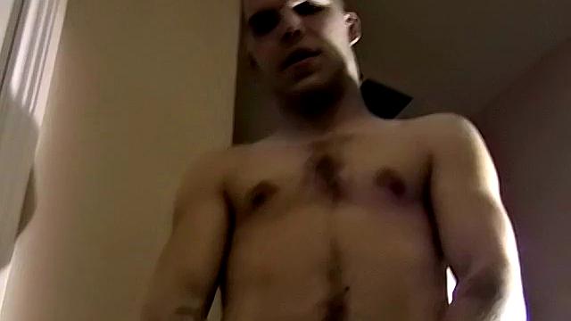 Walter strokes his hard cock on camera
