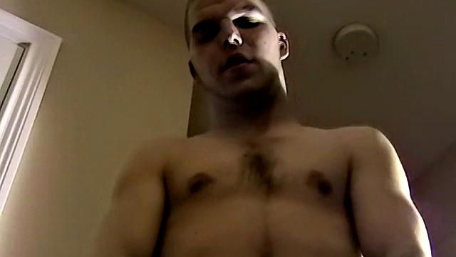 Walter strokes his hard cock on camera