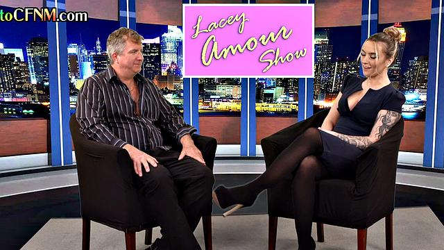 CFNM amateur British tv presenter sucks in live show