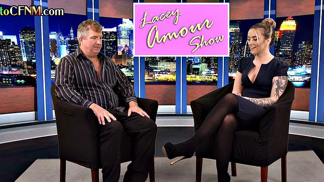 CFNM amateur British tv presenter sucks in live show