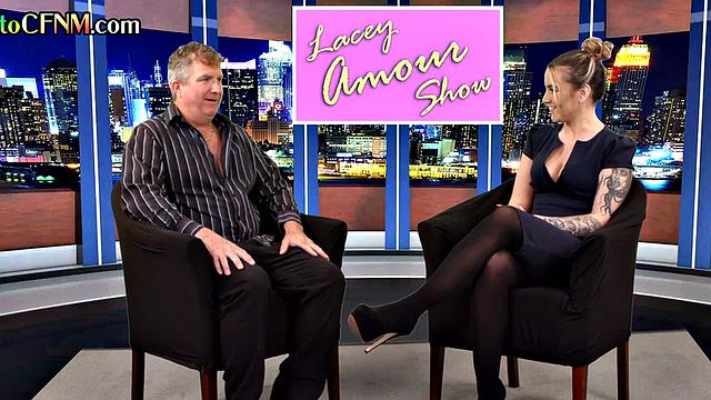 CFNM amateur British tv presenter sucks in live show