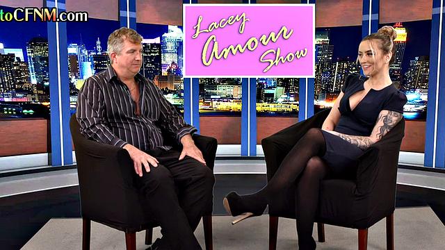 CFNM amateur British tv presenter sucks in live show