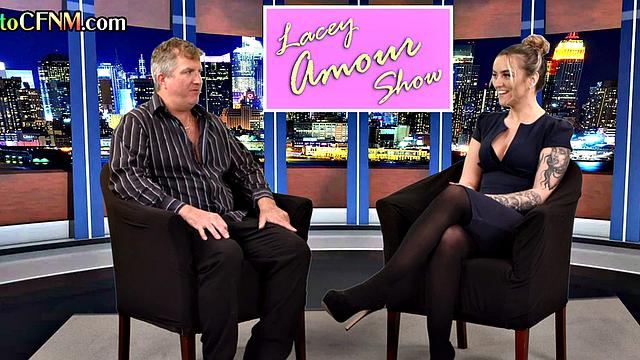 CFNM amateur British tv presenter sucks in live show