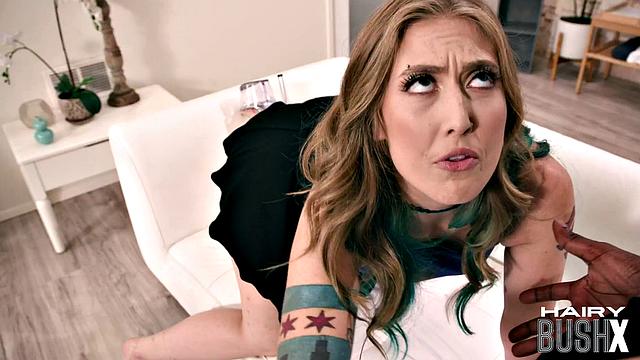 Hairy naughty babe analfucked by Black cock