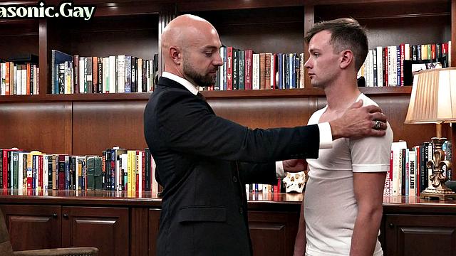 Office apprentice barebacked by executive in business suit