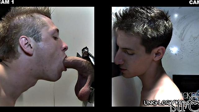 жеребец-натурал сосёт член парню в глори-холе