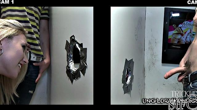 Hung straight guy fooled at the gloryhole