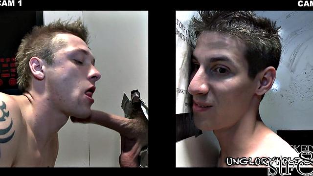 Hung straight guy fooled at the gloryhole