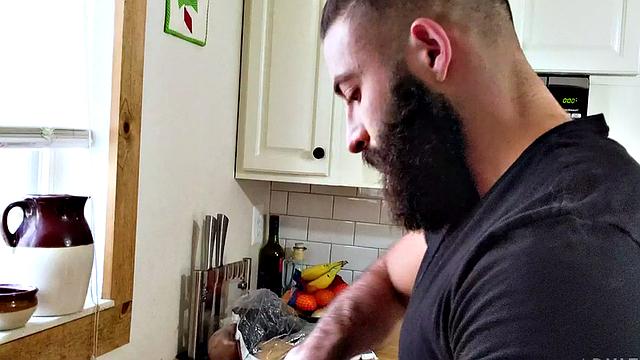 Hairy pussyboy gets banged in pussy by massive bear