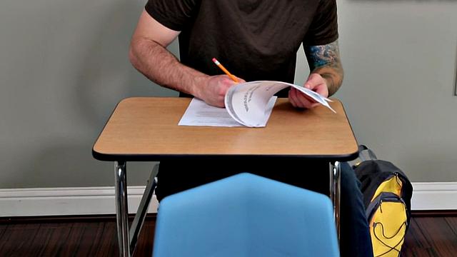 Athletic college amateur toying ass and jerking off